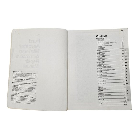 Haynes Ford Aerostar Mini-Van 1986 Thru 1994 2WD Models Automotive Repair Manual - Picture 6 of 11